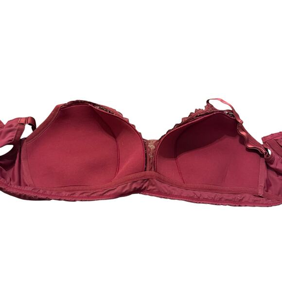 Auden Deep Wine Lightly Lined Lace Animal Print Bralette Size 4X - Picture 9 of 9